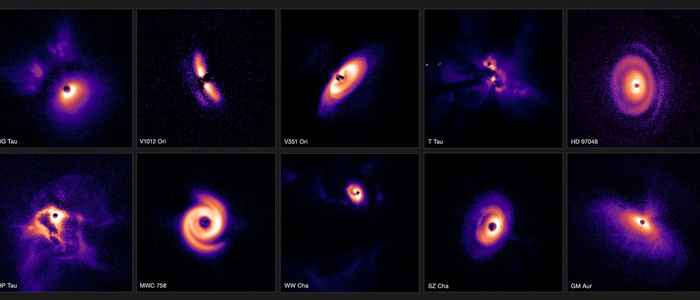 Planet-forming disks in three clouds in the Milky Way