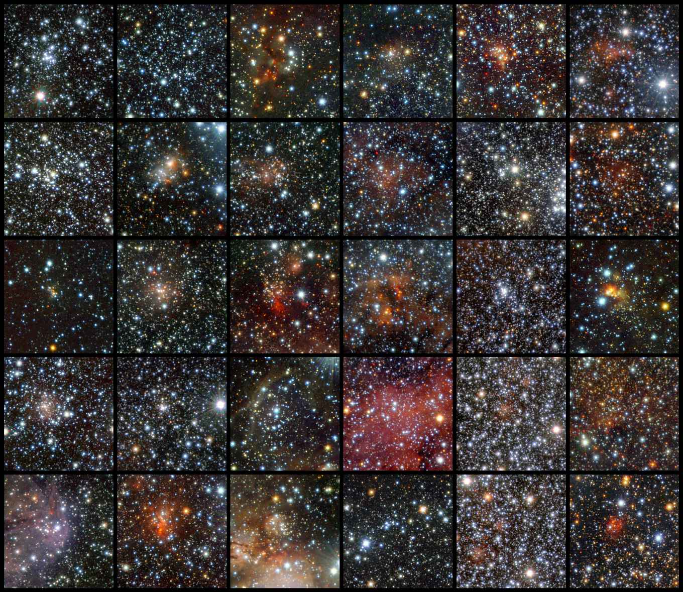 Een diverse collectie open sterclusters